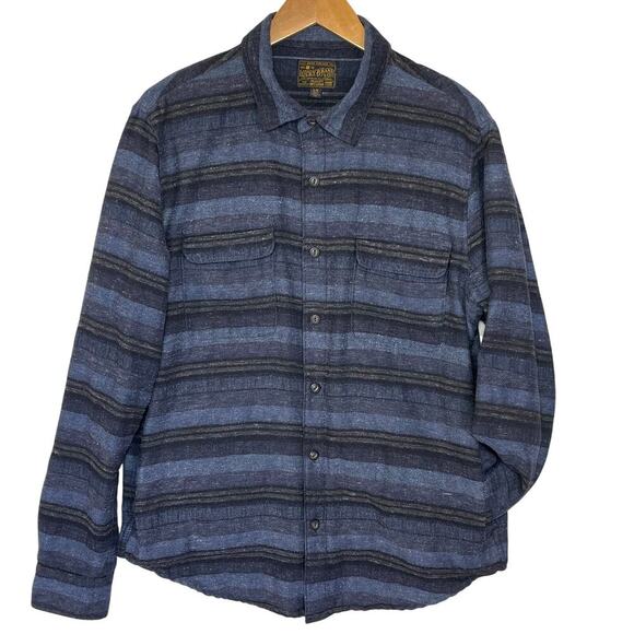 Lucky Brand Other - LUCKY BRAND Men’s Blue Striped Button Front Flannel Shacket large